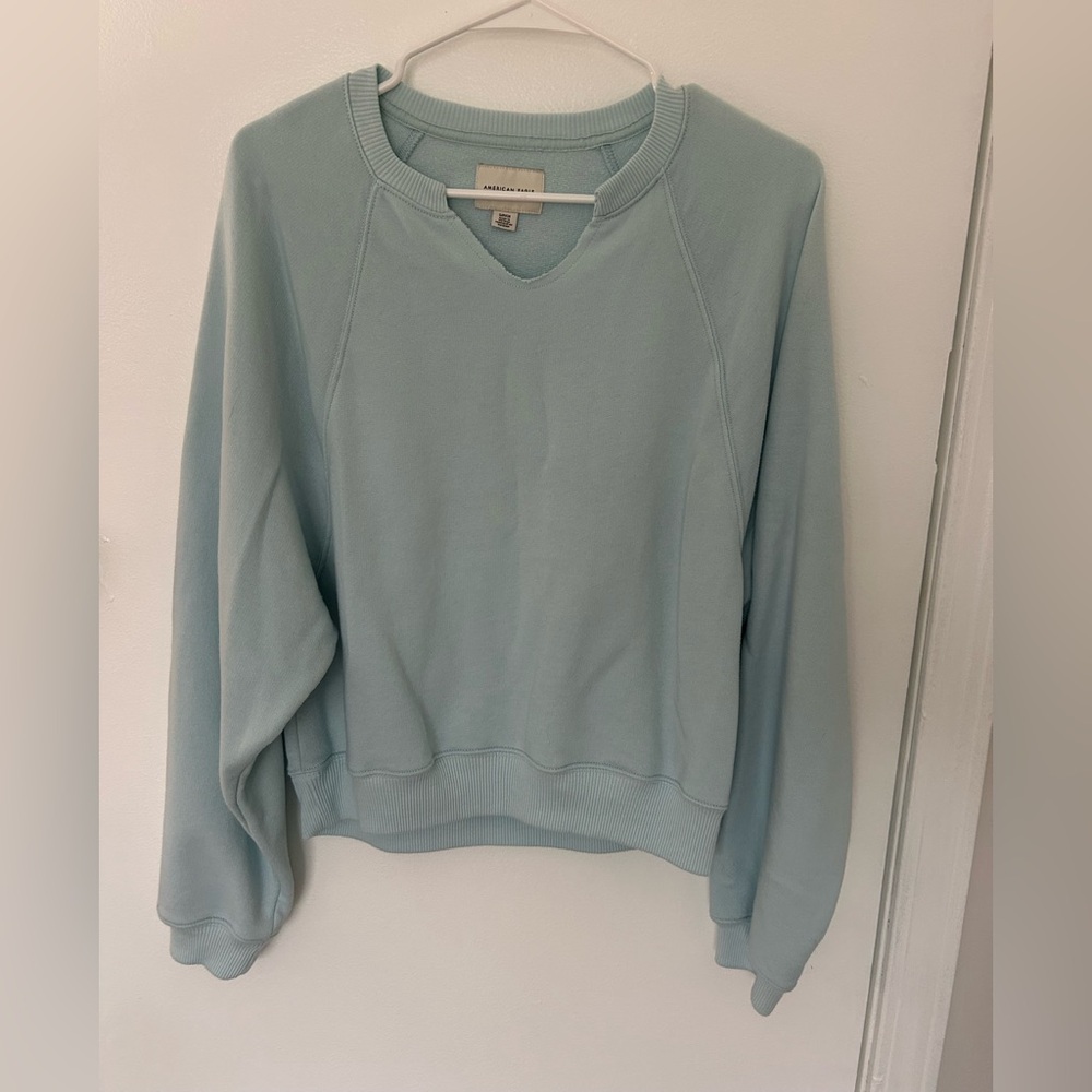 American Eagle Sky Blue V-neck Oversized Crewneck